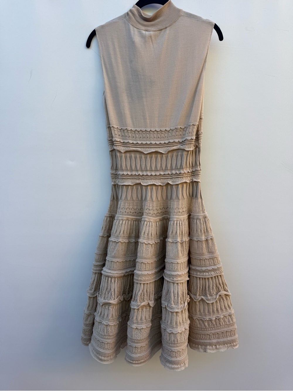 NWT Alaïa Tan Embroidered Ruffled Mini Dress - Picture 1 of 4